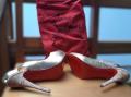 ✨NEUVES Escarpins CHRISTIAN LOUBOUTIN CUIR DORE ET TALONS LIEGE - Neuves Private T38